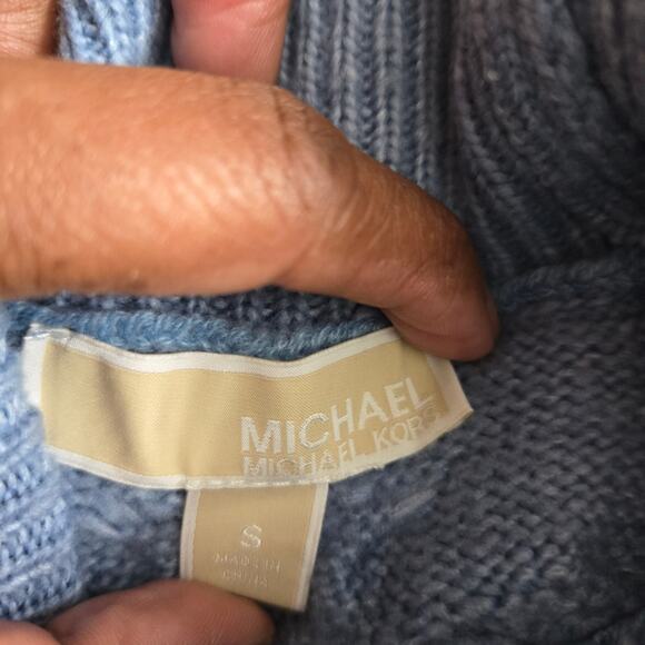 Michael Kors Womens Fisherman Preppy Oversized Cable Knit Turtleneck Sweater S - Picture 7 of 10